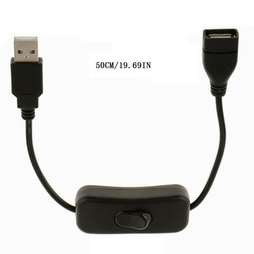 AOOOWER 50cm USB 2.0 A Male to A Female Extension Cable With Switch ON OFF Cable for PC USB LED fan Charger