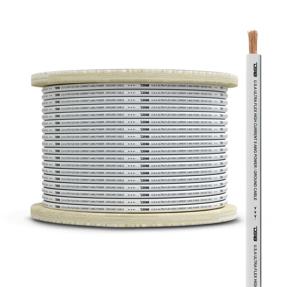 DS18 HYDRO Marine Grade OFC Ground Wire 8 GA - 100 Roll [MOFC8GA100G]