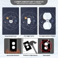 thumbnail image 3 of Yayeee Duplex Wall Plate 1-Gang 4.5"x2.7" Home Receptacle Light Switch Decorative Outlet Cover, White Cat Planet, 3 of 7
