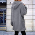 thumbnail image 5 of Women'S Long Sleeve Hooded Cardigan with Zipper Loose Plush Cardigan Jacket Women'S Plush Jacket Dark Gray S, 5 of 8