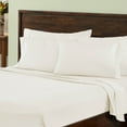 thumbnail image 2 of Blue Nile Mills Solid 1000-Thread Count Cotton Blend Deep Pocket Sheet Set, Queen Sheet, Ivory, 2 of 6