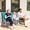 Blue, variant on Outsunny Patio Glider Bench, Outdoor Porch Glider Swing with 3 Seats, Breathable Mesh Fabric, Metal Frame, Blue