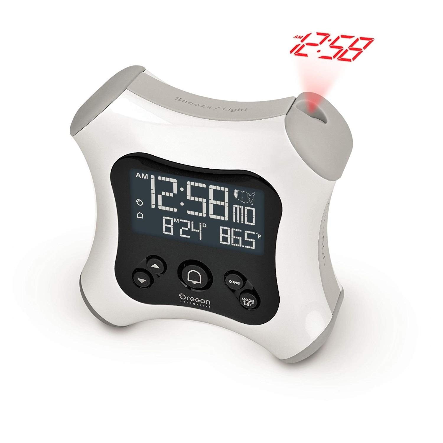 Oregon Scientific RM330P White Projection Alarm Clock with Temperature Calendar Walmart