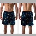 thumbnail image 3 of luoweisi Men's Beach Shorts Quick Dry Swim Trunks with Mesh Lining Galaxy Planet 2XL, 3 of 5
