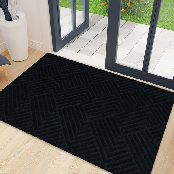 Goasis Lawn Black Runner Rugs 1'x 6' Indoor Non-Slip Carpet for Hallway Porch Entryway Garage