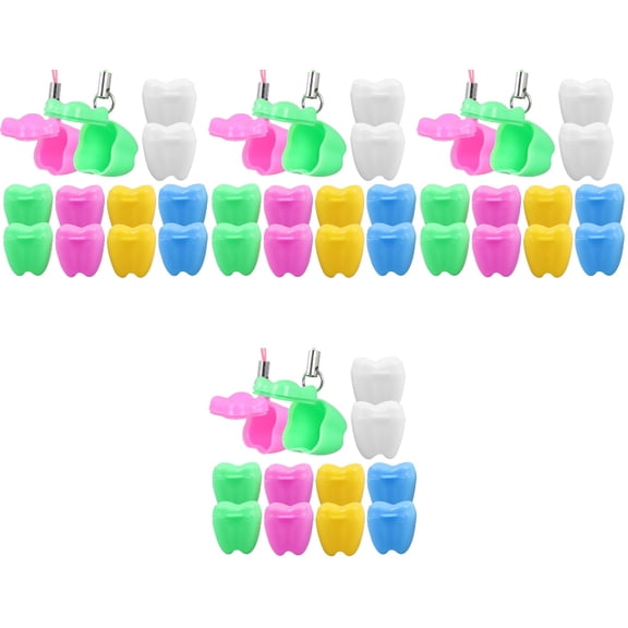 HOMEMAXS 48 Pcs Baby Tooth Box Keepsake Tooth Storage Saver Box Lost Teeth Container Newborn Gift