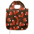 thumbnail image 1 of Fox Fabric Shopping Tote, Paw Print Pattern Background with Cartoon Cunning Forest Animals, Portable and Foldable Bag to Keep in Pocket Bag Purse & Car, Orange Army Green White, by Ambesonne, 1 of 4