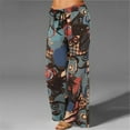 thumbnail image 3 of Bigersell Women's Stretch Juniors Pants Full Length Pants Womens Ladys Casual High Waist Loose Pants Comfy Stretch Printing Wide Leg Pants Ladies' High Skinny Pants, 3 of 6