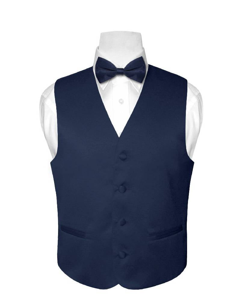 Brand Q Boys Tuxedo Vest Zipper Tie & Bow-Tie Set in Lapis