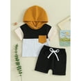 thumbnail image 2 of Shuttle tree Toddler Boys Summer 2pcs Clothes Sets Hooded T Shirt Top Shorts Cute Newborn Baby Boy Coming Home Outfit, 2 of 9