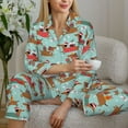 thumbnail image 6 of Uemuo Dachshund Christmas Play Pattern Womens Pajama Sets,PJ Set for Women,Pajamas for Women Logo,Long Sleeve Pajama Set for Women,Soft Long Sleeve Top With Pants-Medium, 6 of 9