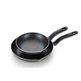 thumbnail image 1 of T-fal Initiatives Nonstick Fry Pan Cookware Set, 8 & 10.5 inch, Black, 1 of 5
