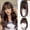 Brown, variant on Women's Fake Bangs Hair Clip - Chic Curly Hair Piece with Realistic Sideburns for Effortless Style