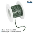 thumbnail image 2 of Uxcell 1 Roll Crystal Rhinestone Chain Sew on Metal Close Claw Chain Trim for DIY Dark Green 2mm, 2 of 7