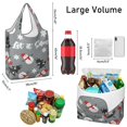 thumbnail image 3 of 5 Pack Foldable Shopping Bag,Gray Christmas Snowman Pattern Reusable Grocery Bags with Pockets,Large Reusable Tote Bags with Handles Waterproof & Lightweight, 3 of 6