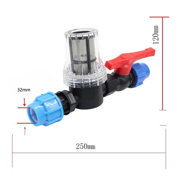 1pc 20/25/32mm IBC Filter Valve Garden Irrigation System Filter With Plastic Tube Quick Connector Filter Garden Drip