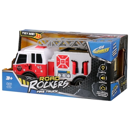 Kid Galaxy - City Worker Fire Truck Vehicle Featuring Lights and