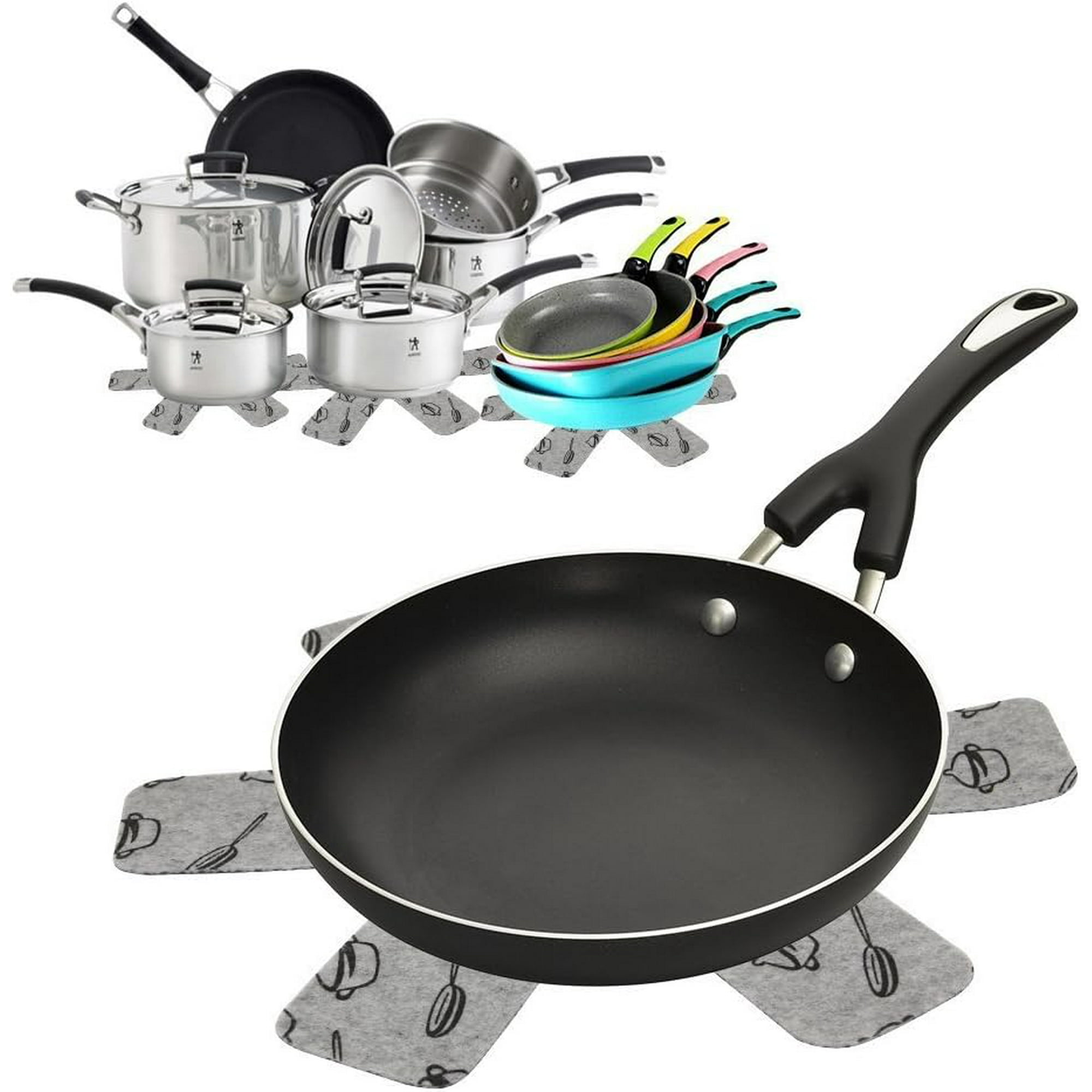 9 Pcs Protecteurs De Casseroles Protecteurs De Casseroles Antidérapants Séparateurs Protège Poêles Et Surfaces De Protection Des Casseroles, 3 Tailles