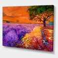 thumbnail image 3 of Designart ' An Orange Sunset Over Purple Lavender Fields II ' Farmhouse Canvas Wall Art Print, 3 of 4