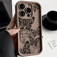 thumbnail image 2 of Vintage Butterfly Pattern Phone Case with Full Lens Cover, Raised Rear Bezel, Soft Silicone for iPhone 15 14 13 12 11 Pro Max Plus XS XR X 7 8 SE Phone Case (Brown,iPhone 15 Pro Max), 2 of 7