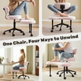 thumbnail image 3 of edx Ergonomic Cross Legged Swivel Chair with Back Support, Adjustable Height Meditation Chair, 360° Rotating Footrest, Rolling Office Floor Chair, Pink, 3 of 9
