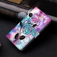 thumbnail image 6 of Leather For Samsung Galaxy A37 5G Wallet Case Crystal Material Painted Pattern, Wallet For Women Men Card Holder Magnetic Clasp Kickstand Folio Case,Color-5,For Galaxy A37 5G, 6 of 7