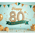 thumbnail image 4 of Decorative Design Happy Birthday Banner Golden Theme 80th Birthday Party Decoration for Birthday Party Event Celebration Milestone Celebration Indoor Decoration, 4 of 8