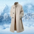 thumbnail image 4 of Fgnfyis Mens Winter Coats Winter Anorak Jacket Warm Lined Stand Collar Wool Blend Outerwear Coat for Cold Weather Mens Jackets Beige XXXXL, 4 of 6