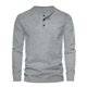 thumbnail image 1 of pstuiky manga larga para hombre, Suéter deportivo informal de color liso con cuello redondo y botones para hombre, blusa de manga larga con cuello redondo Tops casuales para hombres xl, 1 of 6