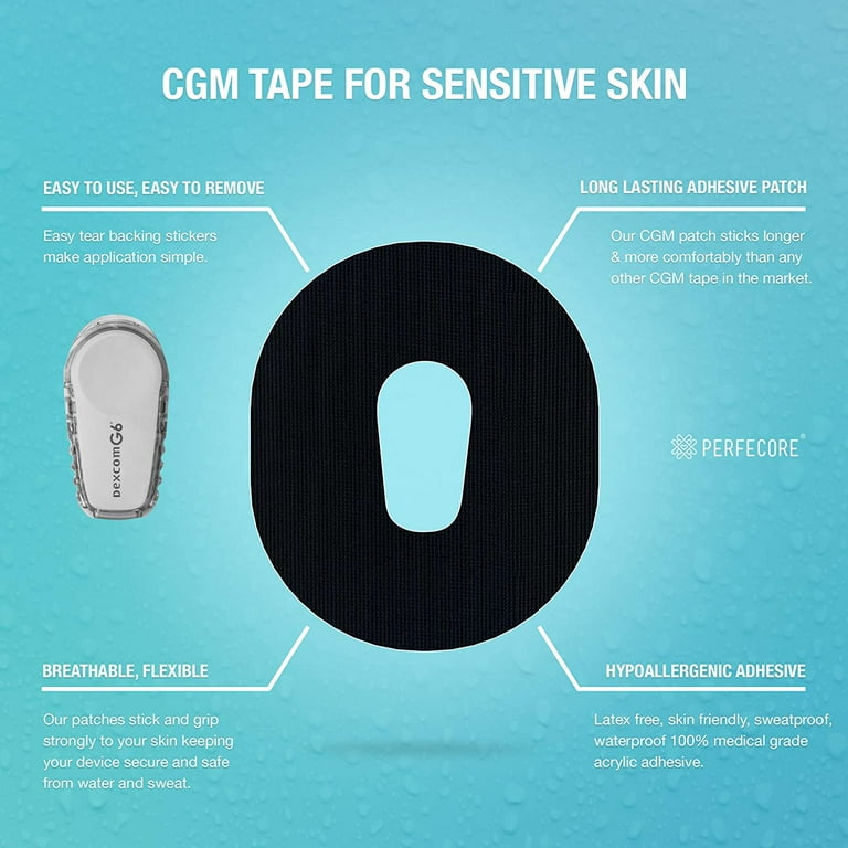 CGM Sensor Patches for Dexcom G6 Sensor, Waterproof & Sweatproof Sensor  Cover for Dexcom G6/G5/G4, Pre-Cut Adhesive Tape, Continuous Glucose  Monitor