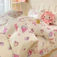 thumbnail image 2 of Sanrio's sweet My melody Kuromi Cinnamoroll, juego de sábanas y edredón de algodón con estampado de dibujos animados bonitos y creativos, juego de tres piezas, 2 of 5