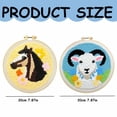 thumbnail image 3 of Handmade Animal Embroidery Kit–Punch Needle Embroidery Diy Craft Set for Beginners Includes Yarn Hoop Needle & Pattern (Sheep & Horse Designs) Fun & Relaxing Handicraft, 3 of 5