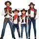 thumbnail image 2 of 2024 Disfraces de Cosplay de vaquero para niños y adultos, fiesta de Halloween, mascarada, niño y mujer, chaleco de vaquera elegante del salvaje oeste, gorra, bufanda, trajes, 2 of 5