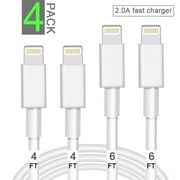 Exgreem 4 PACK Phone Charger Lightning Cable Data& Sync Cable Cord Compatible with iPhone X Case/8/8 Plus/7/7 Plus/6/6s Plus/5s/5,iPad Mini