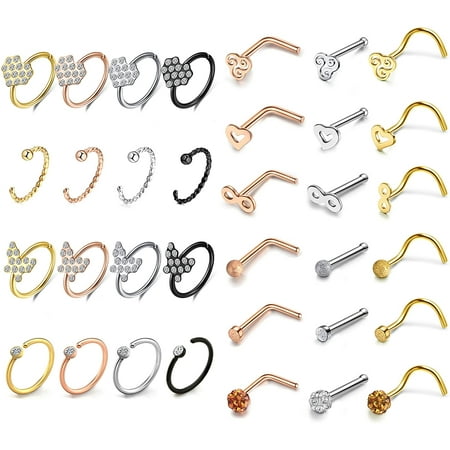 AllerPierce 20G Nose Rings Set 30-40Pcs Bone Screw L Shaped Nose Studs Hypoallergenic Tragus Cartilage Nose Ring Hoop Stainless Steel Nose Piercing Jewelry for Women Men | Walmart Canada Allerpierce 20G Nose Rings Set 30-40Pcs Bone Screw L Shaped Nose Studs Hypoallergenic Tragus Cartilage Nose Ring Hoop Stainless Steel Nose Piercing Jewelry For Women Men | Walmart Canada