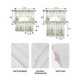 thumbnail image 5 of Light Green Eucalyptus Leaves Swag Kitchen Curtains Sets for Windows 24 Inch Length, Watercolor Spring Summer Botanical Short Window Curtain Swags Valances and Tiers 3 Piece Set for Cafe/Dining Room, 5 of 5