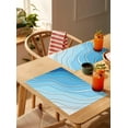 thumbnail image 4 of Placemats Winter Blue White Ombre Place Mats for Dining Room Dinner Table Geometric Ocean Abstract Washable Table Mats Kitchen Decorations Set of 4, 4 of 5