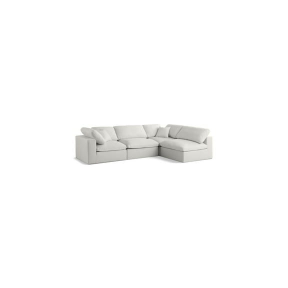 Meridian Furniture Plush Cream Velvet Standard Comfort Modular Sectional