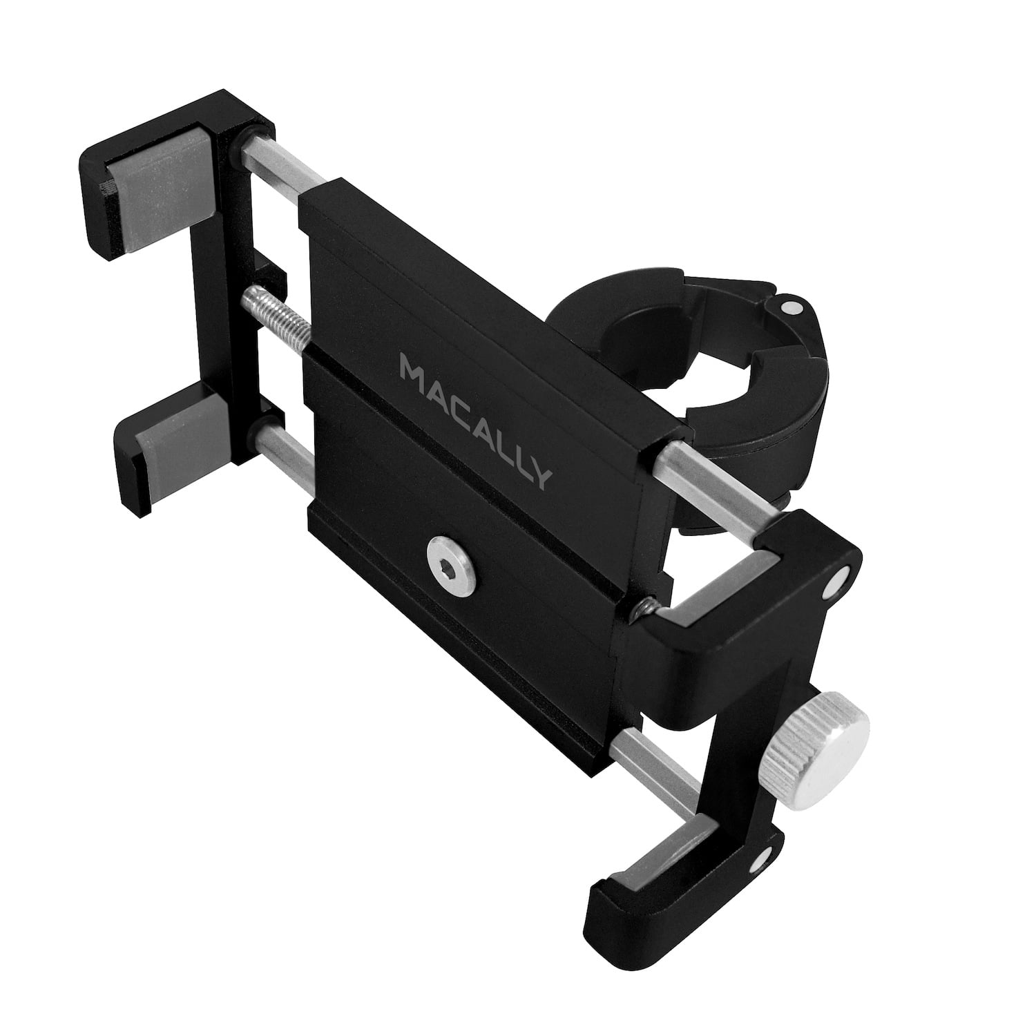 Macally Aluminum Bike Phone Mount Bicycle Holder on Handlebar for iPhone XS XS MAX XR X 8 8 Plus 7 7 Plus 6s 6 6 SE Samsung S9 s9 S8 S7 S6 S5 Edge