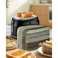 thumbnail image 5 of Fsddascl Sage Green Wooden Small Toaster Cover 2 Slice, Kitchen Appliance Covers, Grey Stripe Gradient Country Rustic Toaster Oven Cover with Loop, Bread Machine Cover Dust Cover Protection, 5 of 5