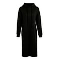 thumbnail image 3 of Nouvelle Robe à Capuche Longue Ample pour Femmes, Unie, Manches Longues, Poches, Fente, Décontractée, Chaude, Chandails à Capuchon, 3 of 7
