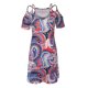 thumbnail image 4 of Vestido suelto casual de manga corta con estampado floral de moda de verano para mujer Fridja  bnh519, 4 of 5