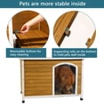 thumbnail image 5 of Noaman Large Wooden Outdoor Dog House with Waterproof Roof, Elevated Floor & Adjustable Feet, 40"L x 23.2"W x 27.4"H Interior, PVC Door Curtain, Ideal for Dogs Up to 90lbs, Yellow, 5 of 5