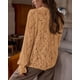 thumbnail image 2 of Blusa de Encaje para Mujer PRETTYGARDEN Manga Larga Caqui Talle S, 2 of 8