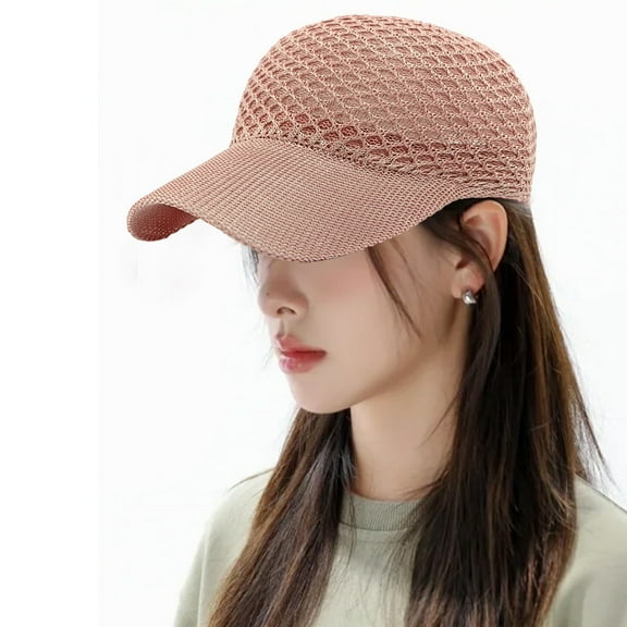 Bxaolu Breathable Mesh Baseball Cap Quick Dry Running Hat Lightweight Cooling Sports Summer Hat, Pink