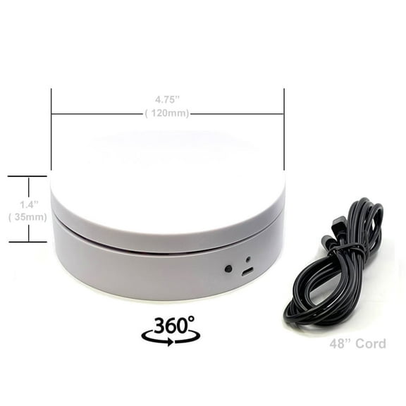 Mini Turntable Rotating Display Stand 4.75" with White Base for 1/64 Scale Model Cars