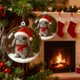 thumbnail image 5 of Bola de Adorno para Árbol de Navidad | Colgante Esférico de Cristal Transparente con Minianimales, Gorros y Bufandas de Papá Noel | Decoración Navideña de Plástico Multicolor | Regalo de Navidad | De, 5 of 6