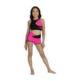 thumbnail image 3 of Dance Conventionwear Lulu Top by Danz N Motion 25300C Bright Lavender Neon Pink 14-16, 3 of 10