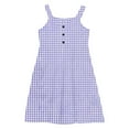 thumbnail image 6 of FAHXNVB Girls Sleeveless Dress Kids Crewneck Button Tiered Swing A-Line Flowy Sundress Summer Fashion Casual Graphic Print Beach Dress Outfit 2-12 Years, 6 of 7