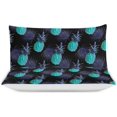 thumbnail image 3 of HAHDAXIA Pineapple Pattern Fruit Bedding Solid Comforter Set for All Seasons,3 Pieces(1 Comforter+2 Pillowcases),Soft Microfiber Bedding Set Full(79"x90"), 3 of 7